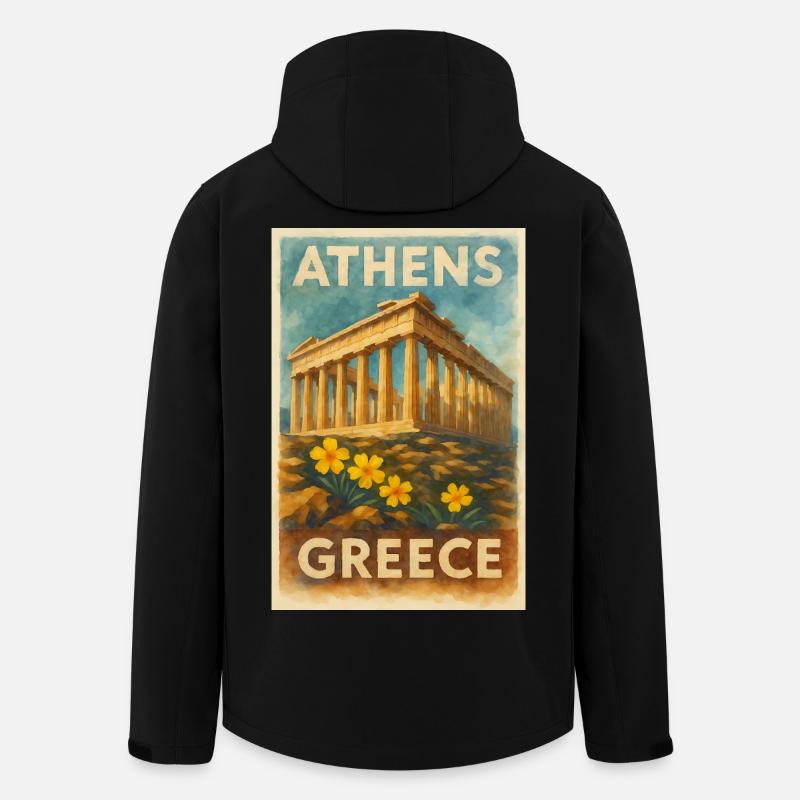 Athens Greece – Retro Travel Poster - Men’s Recycled Softshell Jacket by Stanley/Stella - black