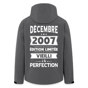 Anniversaire 18 ans - Décembre 2007 Perfection - Veste softshell homme en polyester recyclé Stanley/Stella - noir - Dos - AI Model Male 185 light (185cm)