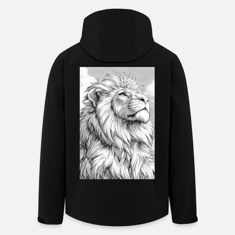 Illustration eines Löwen - Recycelte Männer Softshell-Jacke von Stanley/Stella - Schwarz