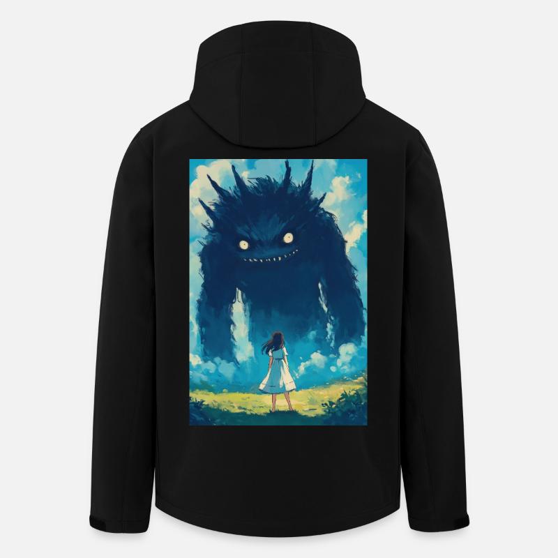 Ein Mädchen steht einem Monster gegenüber - Recycelte Männer Softshell-Jacke von Stanley/Stella - Schwarz