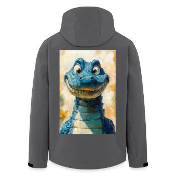 Illustration of a crocodile - Veste softshell homme en polyester recyclé Stanley/Stella - charbon - Dos - AI Model Male 185 light (185cm)
