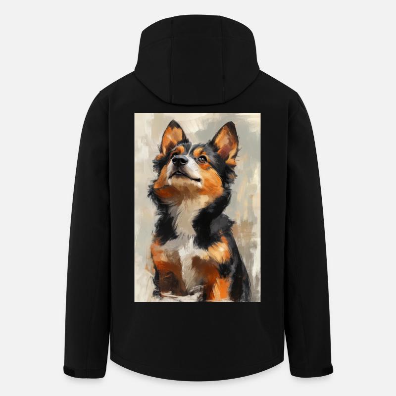 Illustration eines Hundes - Recycelte Männer Softshell-Jacke von Stanley/Stella - Schwarz