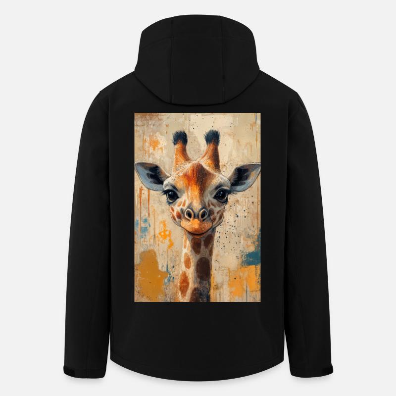 Illustration einer Giraffe - Recycelte Männer Softshell-Jacke von Stanley/Stella - Schwarz