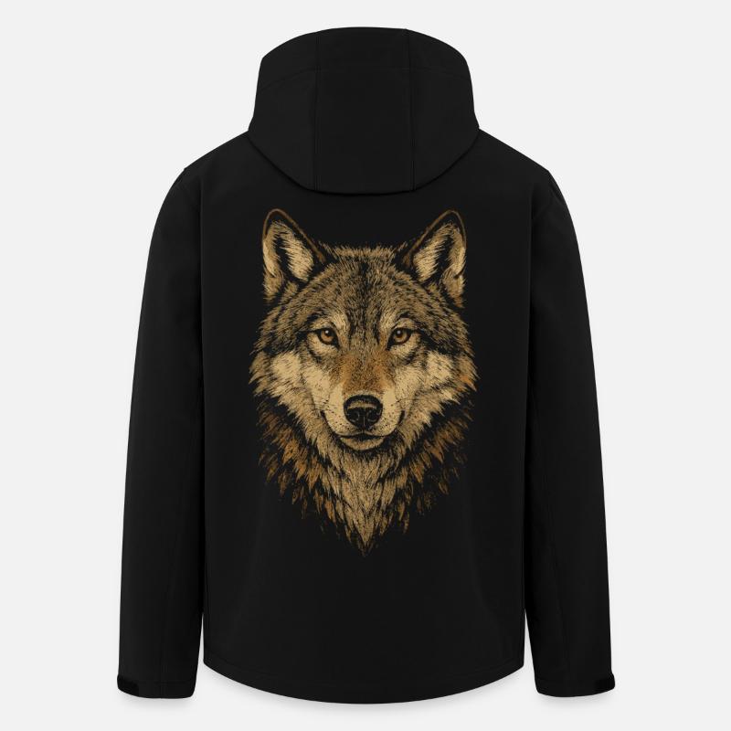 Wolfs Design - Recycelte Männer Softshell-Jacke von Stanley/Stella - Schwarz