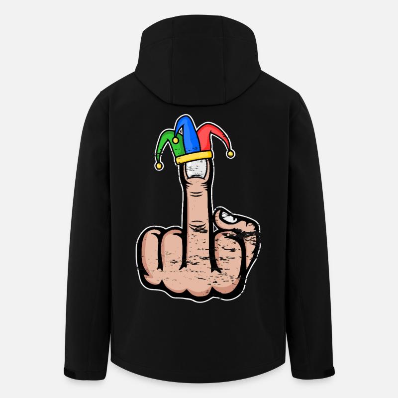 Mittelfinger Stingerfinger Karneval - Recycelte Männer Softshell-Jacke von Stanley/Stella - Schwarz