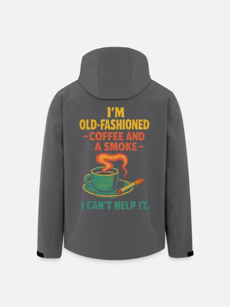 Altmodischer Kaffee und eine Zigarette - Recycelte Männer Softshell-Jacke von Stanley/Stella - Schwarz