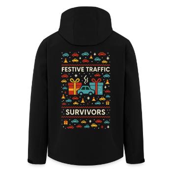 Survivants de la circulation festive – Chemise de Noël drôle - Veste softshell homme en polyester recyclé Stanley/Stella - noir - Dos - AI Model Male 185 light (185cm)