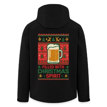 Bierkrug Weihnachtspullover - Recycelte Männer Softshell-Jacke von Stanley/Stella - Schwarz - Hinten - AI Model Male 185 light (185cm)