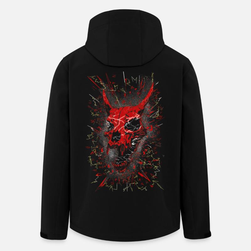 Crâne de Démon Brisé au néon - Veste softshell homme en polyester recyclé Stanley/Stella - noir