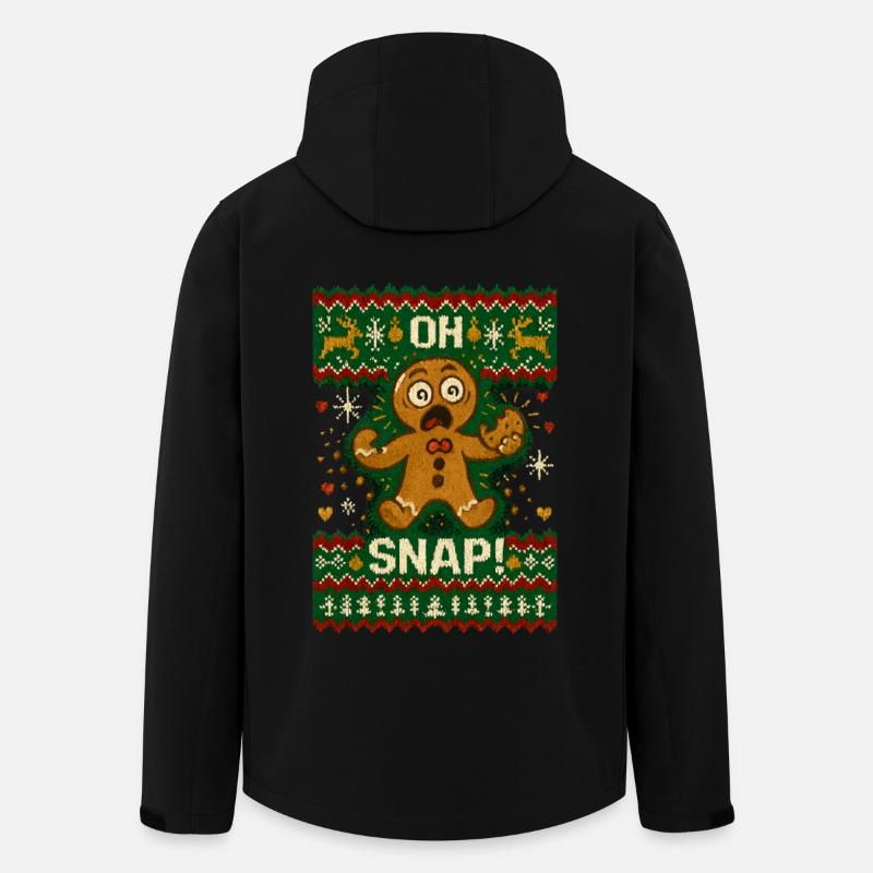 Oh Snap Lebkuchenmann Ugly Christmas - Recycelte Männer Softshell-Jacke von Stanley/Stella - Schwarz