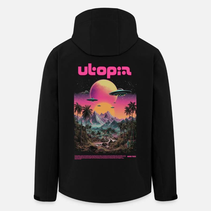 Utopische Neon - Recycelte Männer Softshell-Jacke von Stanley/Stella - Schwarz