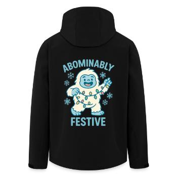 Abominablement festif – Noël Yéti - Veste softshell homme en polyester recyclé Stanley/Stella - noir - Dos - AI Model Male 185 light (185cm)