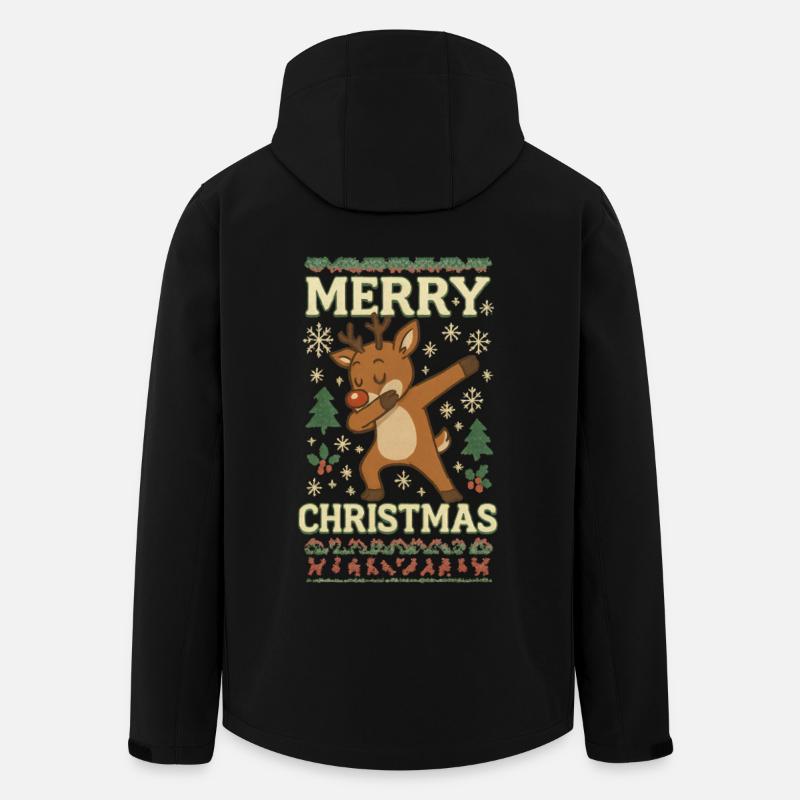 Dabbing Rentier: Merry Christmas - Recycelte Männer Softshell-Jacke von Stanley/Stella - Schwarz