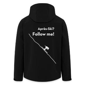 Après-ski? Follow me! Skiing Party Saying - Men’s Recycled Softshell Jacket by Stanley/Stella - black - Back - AI Model Male 185 light (185cm)