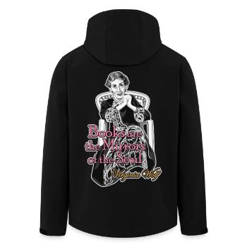 Virginia Woolf BOOKS - Men’s Recycled Softshell Jacket by Stanley/Stella - black - Back - AI Model Male 185 light (185cm)