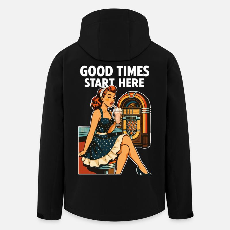 Rockabilly 50er Diner Milchshake Jukebox Retro  - Recycelte Männer Softshell-Jacke von Stanley/Stella - Schwarz