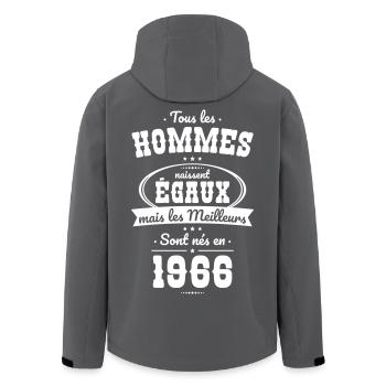 60 ans - Les meilleurs sont nés en 1966 - Veste softshell homme en polyester recyclé Stanley/Stella - noir - Dos - AI Model Male 185 light (185cm)