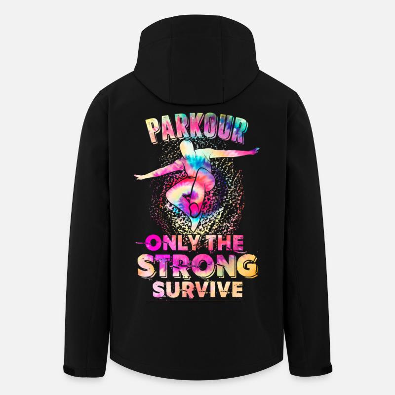 Parkour : seuls les forts survivent - Veste softshell homme en polyester recyclé Stanley/Stella - noir
