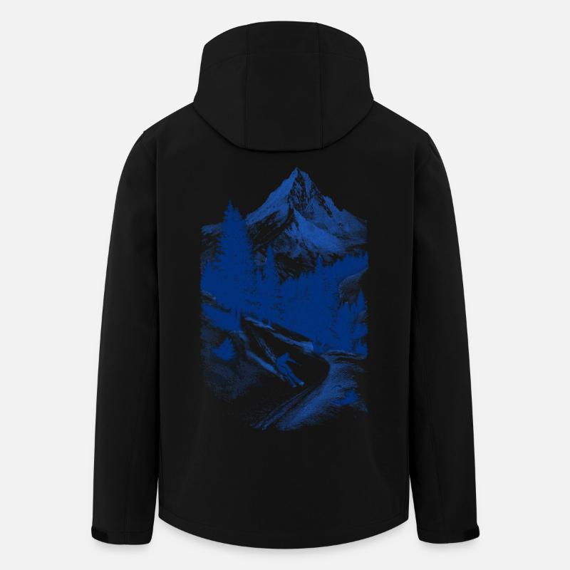 Blue Summit Face Silhouette - Men’s Recycled Softshell Jacket by Stanley/Stella - black