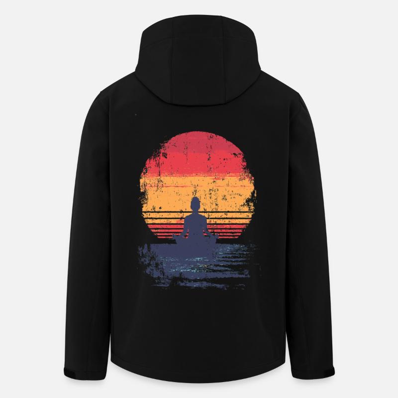 Méditation au coucher du soleil - Veste softshell homme en polyester recyclé Stanley/Stella - noir