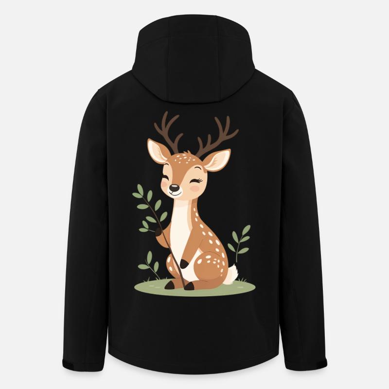 Kuschelde Reh im Wald - Recycelte Männer Softshell-Jacke von Stanley/Stella - Schwarz