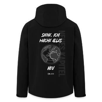 Siehe, ich mache alles neu - Recycelte Männer Softshell-Jacke von Stanley/Stella - Schwarz - Hinten - AI Model Male 185 light (185cm)