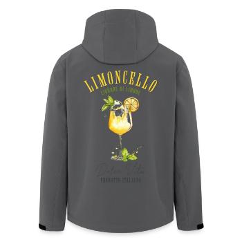 Limoncello Cocktail Liqueur Aperitif Drink Lemon - Men’s Recycled Softshell Jacket by Stanley/Stella - black - Back - AI Model Male 185 light (185cm)