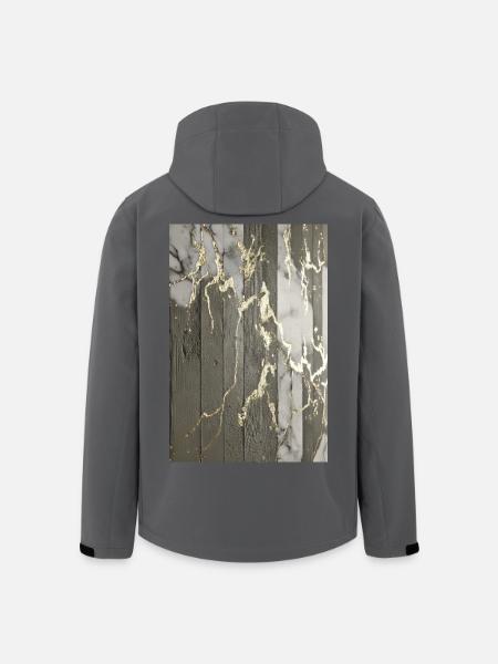 Luxury Exposed Concrete Marble Gold Structure - Men’s Recycled Softshell Jacket by Stanley/Stella - black