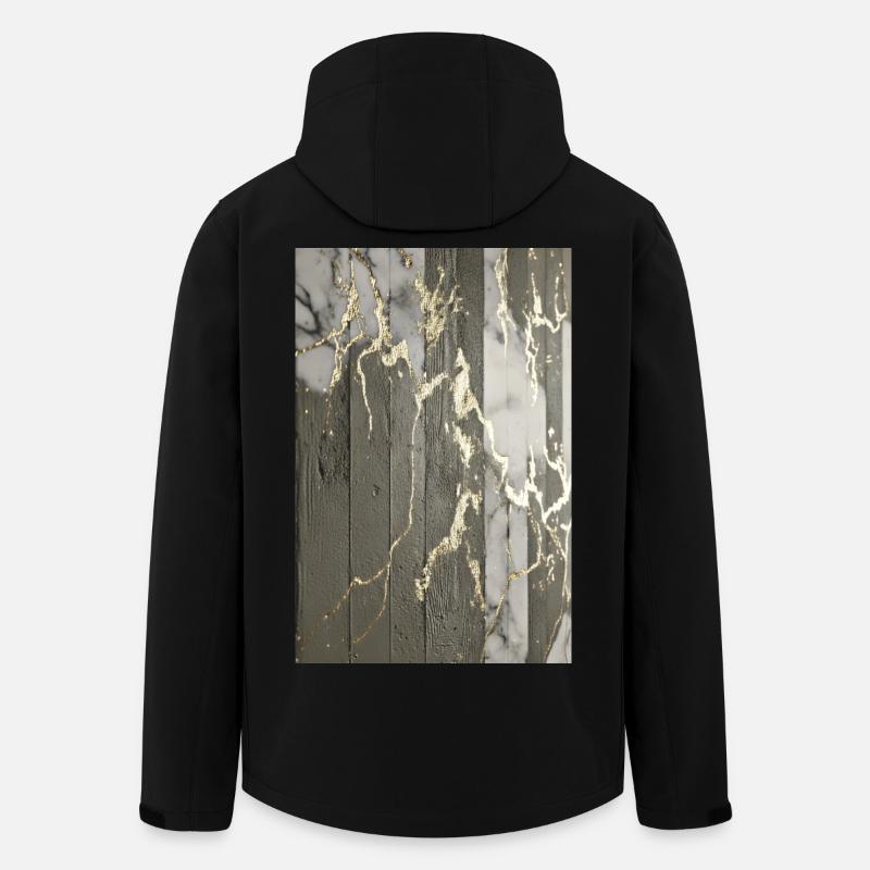 Luxury Exposed Concrete Marble Gold Structure - Men’s Recycled Softshell Jacket by Stanley/Stella - black