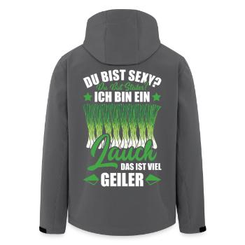 Gym TU ES PLUS RAIDE, JE SUIS UN POIREAU, C’EST ÇA - Veste softshell homme en polyester recyclé Stanley/Stella - charbon - Dos - AI Model Male 185 light (185cm)