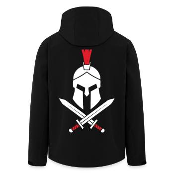 Logo Spartiate Épées Croisées Mascotte Spartan - Veste softshell homme en polyester recyclé Stanley/Stella - noir - Dos - AI Model Male 185 light (185cm)