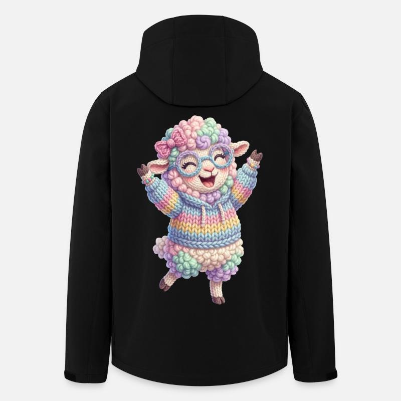Moutons heureux - Veste softshell homme en polyester recyclé Stanley/Stella - noir