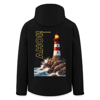AHOI! Sailor - Men’s Recycled Softshell Jacket by Stanley/Stella - black - Back - AI Model Male 185 light (185cm)