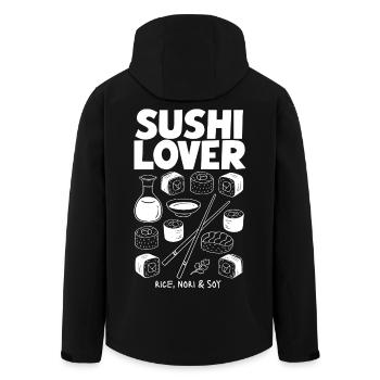 Thème du thé pour amateurs de sushi et riz nori - Veste softshell homme en polyester recyclé Stanley/Stella - noir - Dos - AI Model Male 185 light (185cm)
