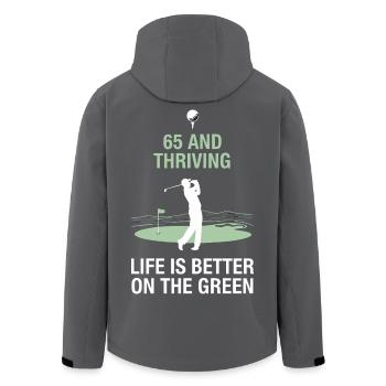 65th Birthday Golf Men - Men’s Recycled Softshell Jacket by Stanley/Stella - black - Back - AI Model Male 185 light (185cm)