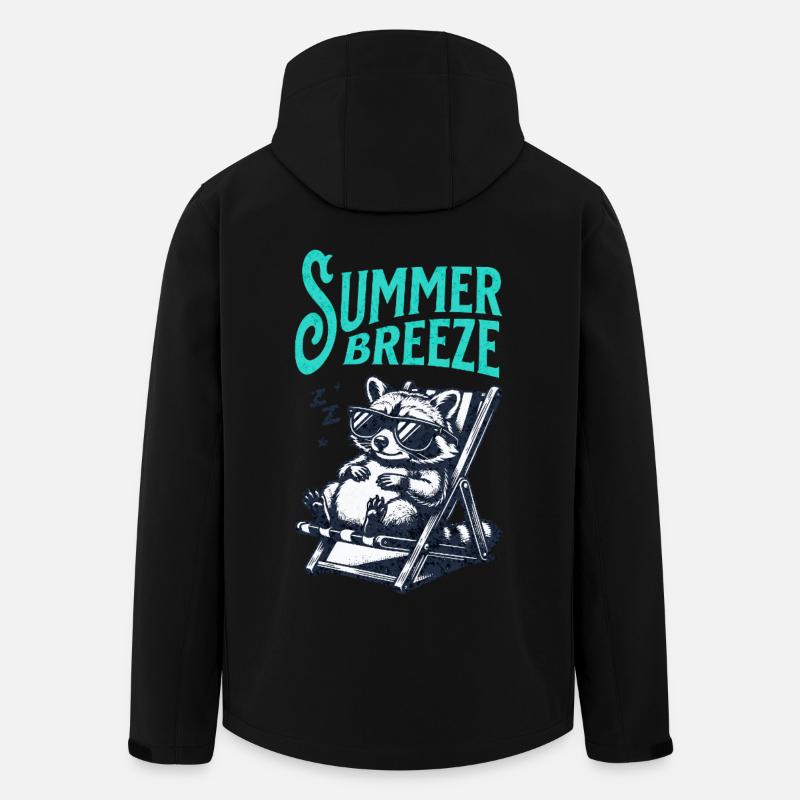 Waschbär Sommer - Recycelte Männer Softshell-Jacke von Stanley/Stella - Schwarz