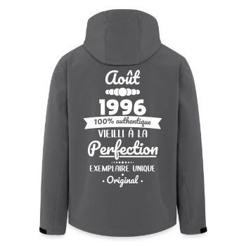 30th Anniversary - August 1996 Original - Men’s Recycled Softshell Jacket by Stanley/Stella - black - Back - AI Model Male 185 light (185cm)