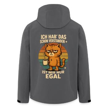 Ich habe das schon verstanden ist mir nur egal! - Recycelte Männer Softshell-Jacke von Stanley/Stella - Schwarz - Hinten - AI Model Male 185 light (185cm)