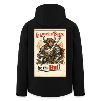 In a world of Bears be the Bull – Trading Design - Men’s Recycled Softshell Jacket by Stanley/Stella - black - Back - AI Model Male 185 light (185cm)