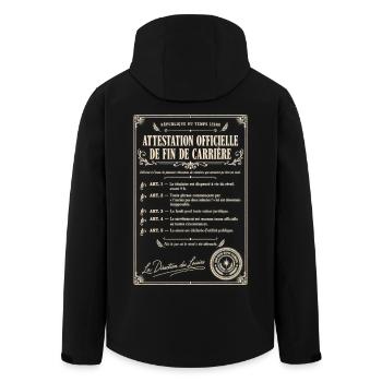 Attestation officielle de retraite - Veste softshell homme en polyester recyclé Stanley/Stella - noir - Dos - AI Model Male 185 light (185cm)