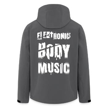Electronic Body Music Glitch - Men’s Recycled Softshell Jacket by Stanley/Stella - black - Back - AI Model Male 185 light (185cm)