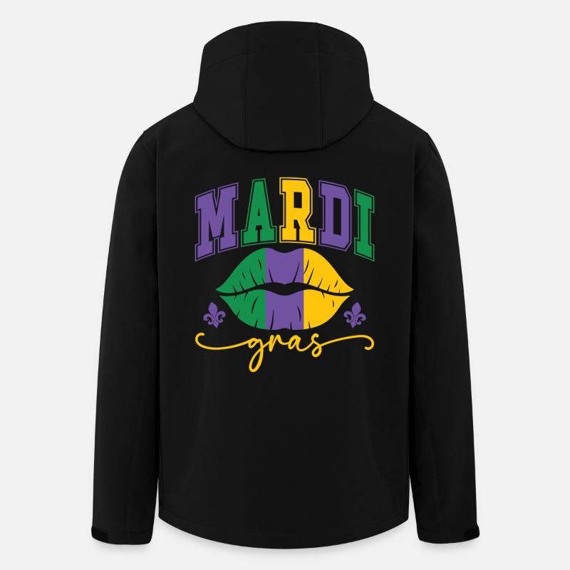 Mardi Gras Lips - Men’s Recycled Softshell Jacket by Stanley/Stella - black