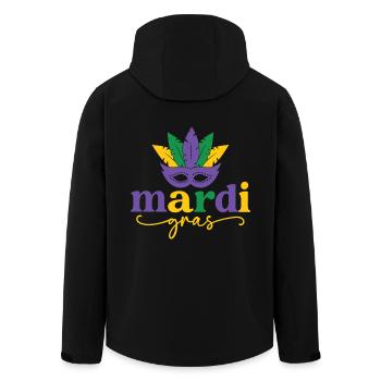 Mardi Gras Mask - Men’s Recycled Softshell Jacket by Stanley/Stella - black - Back - AI Model Male 185 light (185cm)