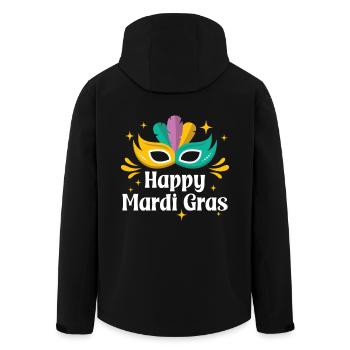 Happy Mardi Gras - Men’s Recycled Softshell Jacket by Stanley/Stella - black - Back - AI Model Male 185 light (185cm)