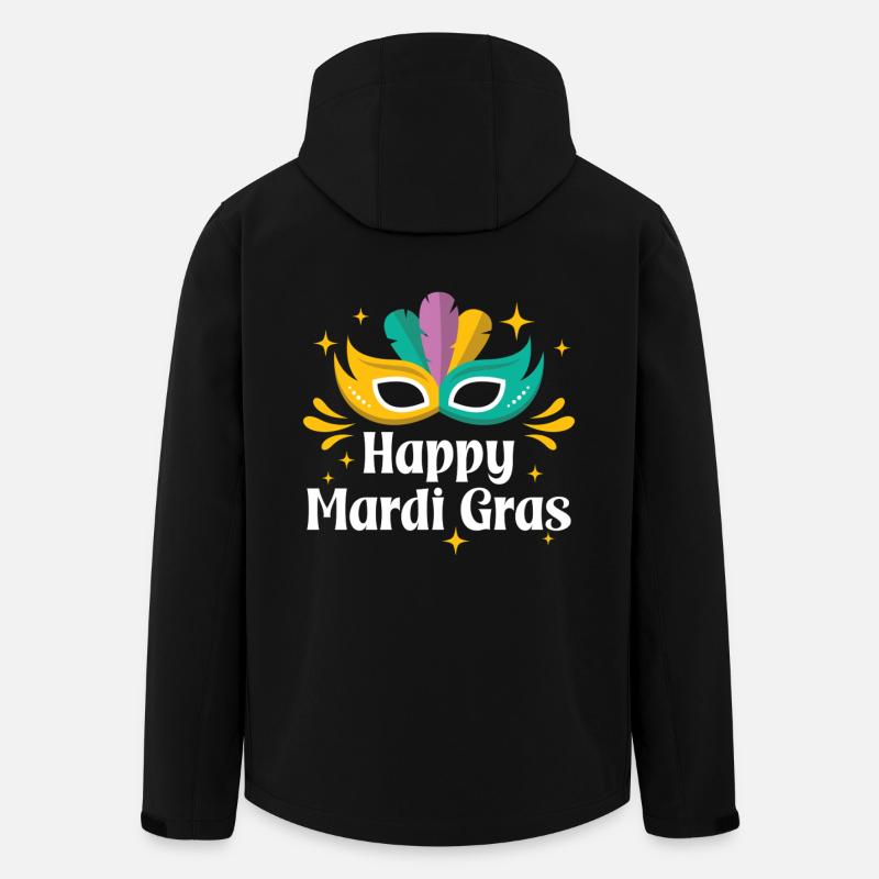 Happy Mardi Gras - Men’s Recycled Softshell Jacket by Stanley/Stella - black
