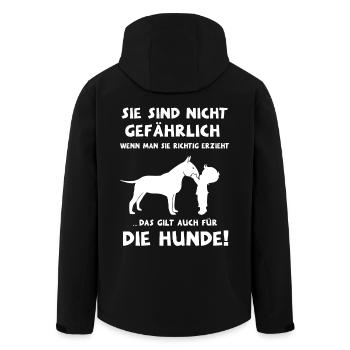 Sie sind nicht gefährlich - Recycelte Männer Softshell-Jacke von Stanley/Stella - Schwarz - Hinten - AI Model Male 185 light (185cm)