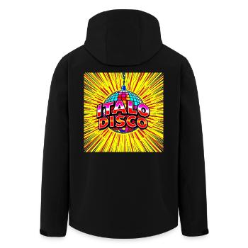Italo Disco pop art shirt - Men’s Recycled Softshell Jacket by Stanley/Stella - black - Back - AI Model Male 185 light (185cm)