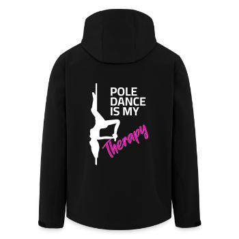 Pole Dance Sprüche - My Therapy - Recycelte Männer Softshell-Jacke von Stanley/Stella - Schwarz - Hinten - AI Model Male 185 light (185cm)