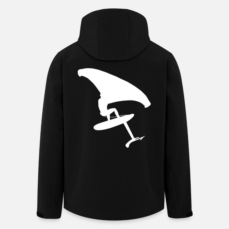 Dynamic wingsurfer on the water - Men’s Recycled Softshell Jacket by Stanley/Stella - black