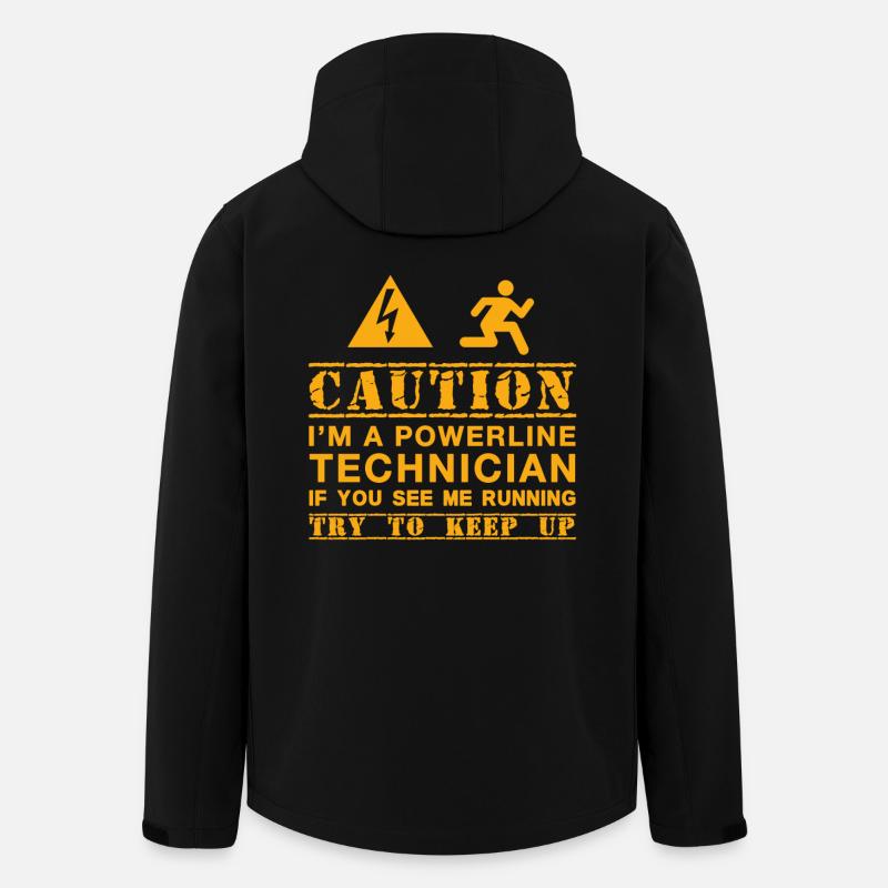 Powerline-Techniker-lustiges Geschenk - Recycelte Männer Softshell-Jacke von Stanley/Stella - Schwarz